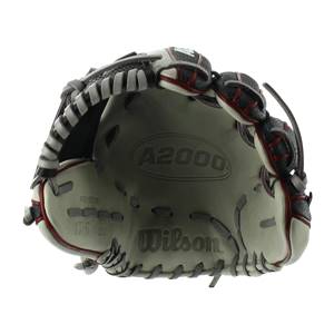 Front view of a tan baseball glove with A2000 branding and Wilson logo.