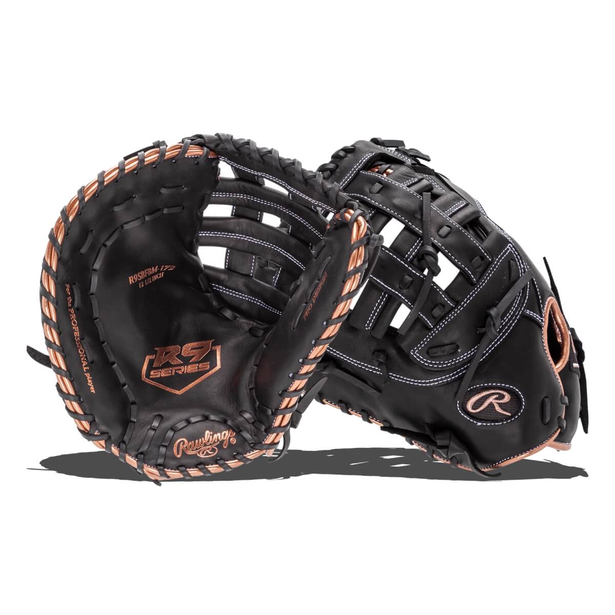 Rawlings R9 12.5" Fastpitch Softball First Base Mitt: RR9SBFBM-17B: Image #447617