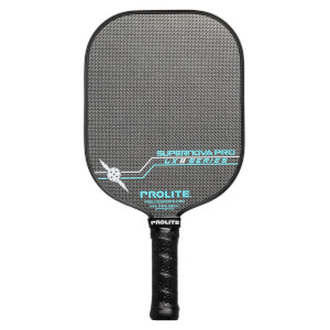 Front view of a black pickleball paddle with a textured surface, PROLITE logo, and SUPERNOVA PRO LX II SERIES text.