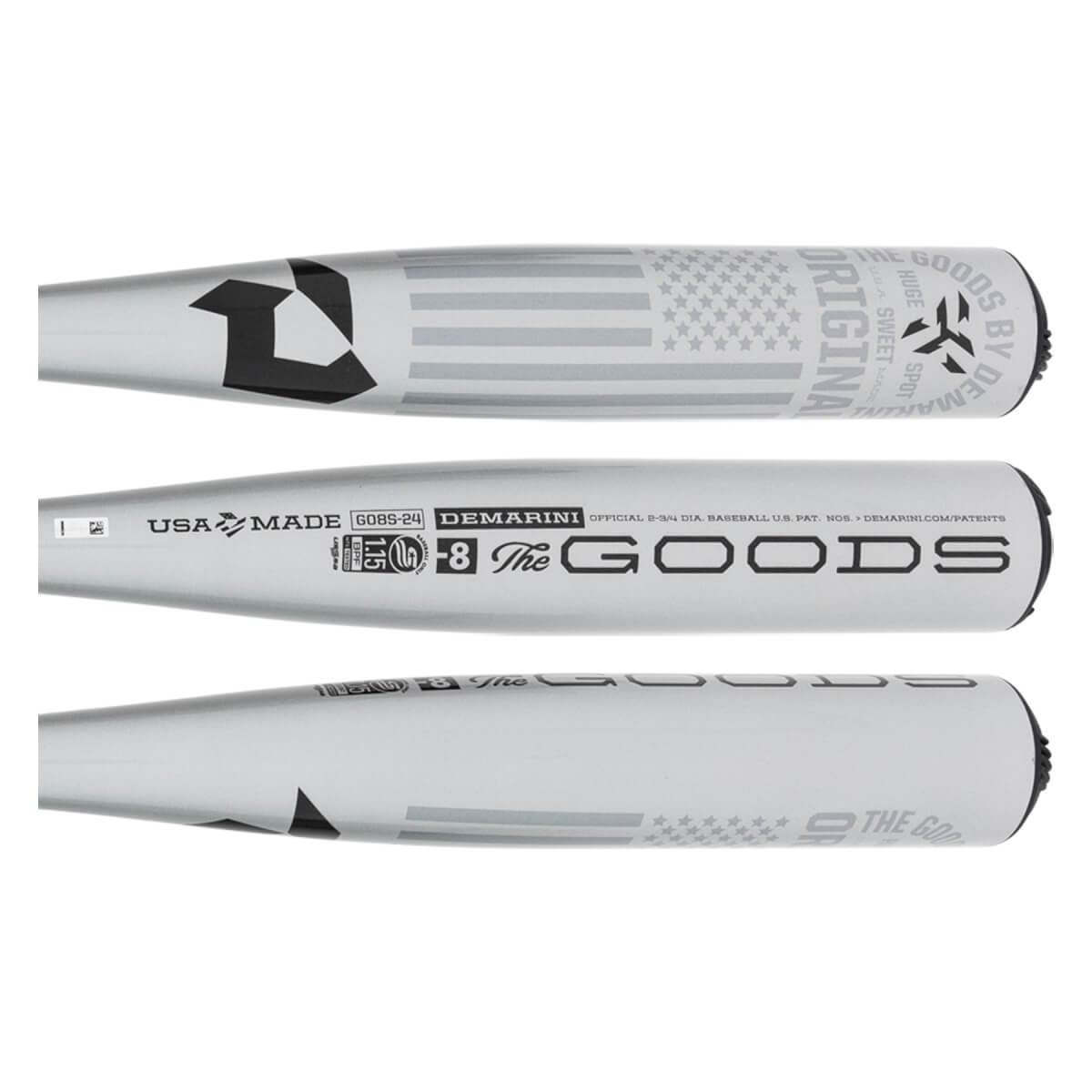 DeMarini The Goods One Piece -8 USSSA Baseball Bat: WBD2473010: Image #437955