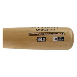 BamBooBat Batte de baseball hybride en bambou/hickory pour adulte, 81,3 cm/888,8 g