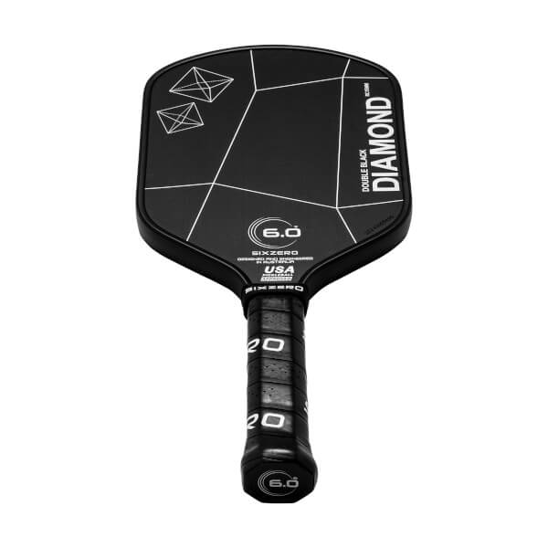 Six Zero Double Black Diamond Elongated 15mm Carbon Fiber Pickleball Paddle: Image #448270