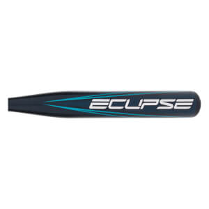 Side view of a dark blue fastpitch softball bat with ECLIPSE in white and blue stylized lettering.