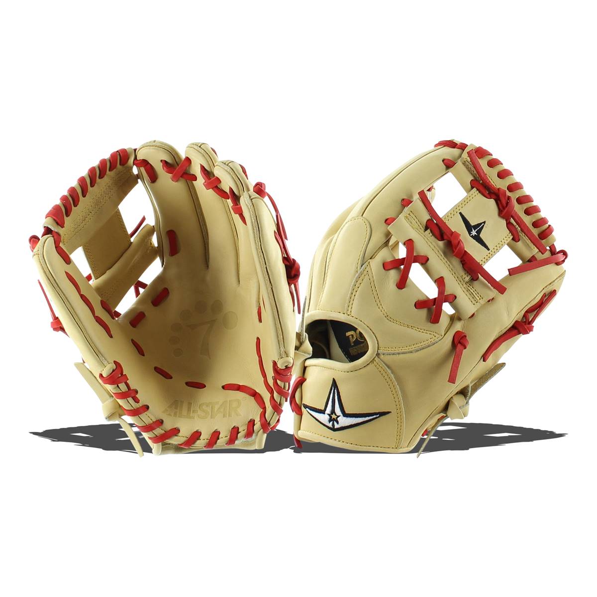 All Star System Seven 11.5" Baseball Glove: FGS7-IF Tan / Red: Image #317066