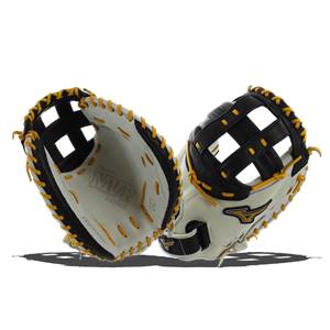 Mizuno MVP Prime SE Fastpitch Catchers Mitt: GXS50PSEF4- Silver/Black: Image #309535