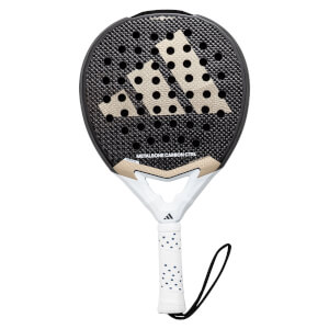 Front view of a black padel racket with gold Adidas logo and METALBONE CARBON CTRL text.