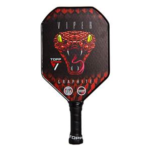 Front view of a black pickleball paddle with a viper graphic, VIPER text, and GRAPHITE text.