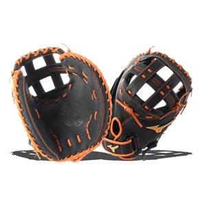 Mizuno MVP Prime SE 34" Fastpitch Softball Catcher's Mitt: GXS50PSE6 Black / Orange: Image #315483