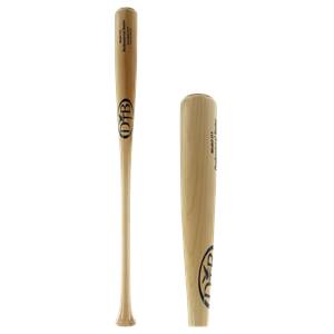 Side view of a light wood baseball bat with black DTB logo and text.