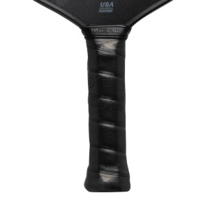 Top-down view of a black pickleball paddle with HEAD and USA PICKLEBALL APPROVED text.
