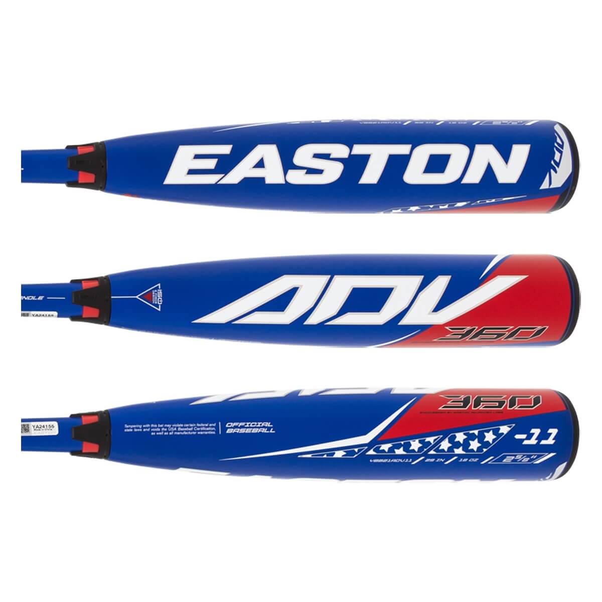 Easton ADV 360 11 25/8" USA Baseball Bat (YBB21ADV11)