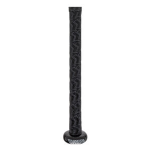 Close-up of a black baseball bat grip with a repeating star pattern and the word OMAHA on the knob.