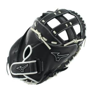 Mizuno MVP Prime SE 34" Fastpitch Softball Catcher's Mitt: GXS50PSE6 Black / Silver: Image #315492