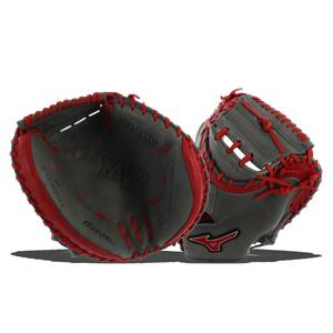 Mizuno MVP Prime SE Catchers Mitt: GXC50PSE4- Smoke/Red: Image #309157