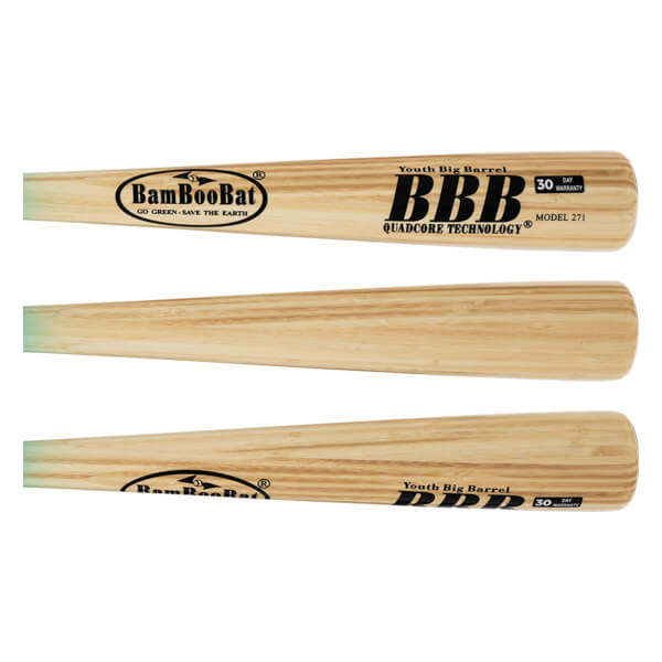 バット BASEBALL PALM-UP BARREL BAT BamBooBat Big Barrel Youth Wood Baseball Bat: YBB-HMGBN | JustBats.com