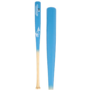 Front view of a blue baseball bat with "PETRIFIED" and "Youth Hickory Hybrid" text, and a "Pinnacle Sports" logo.