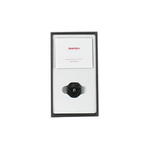 Top-down view of a black baseball swing analyzer with a circular target and SMASH branding.