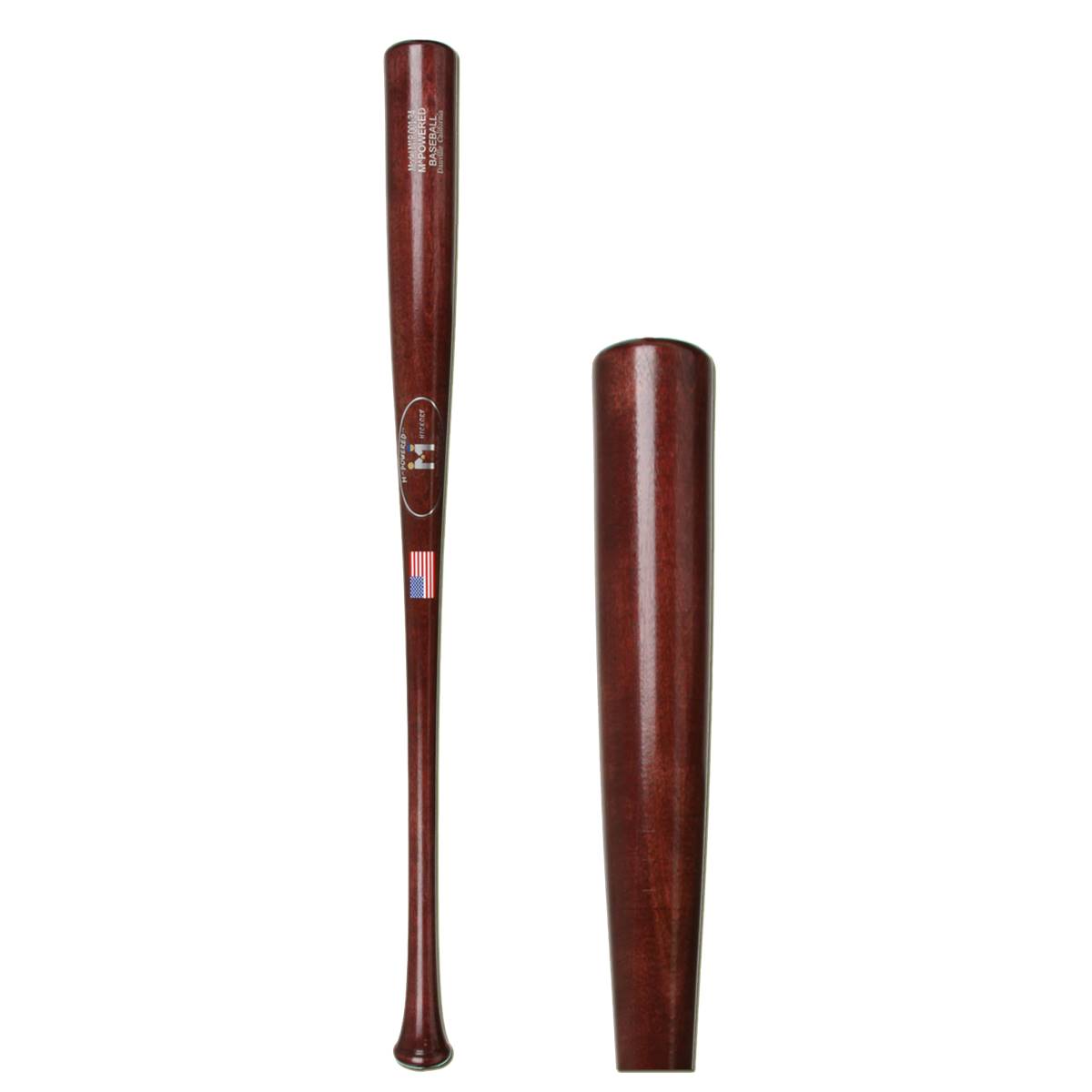 M^Powered American Hickory Wood Baseball Bat AH001 Cherry Adult