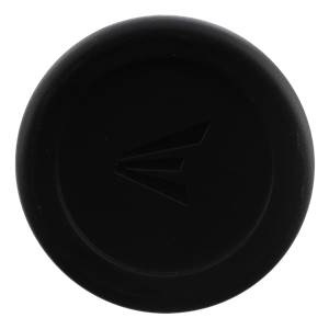 Top-down view of a black bat end cap with the Easton logo.