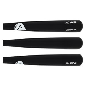 Top-down view of three black baseball bats with white Akadema logos and PRO MODEL text.