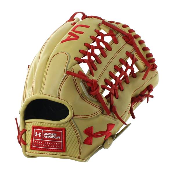 Under Armour Genuine Pro 11.75" Baseball Glove: UAFGGP-1175MT Cream | Red: Image #317499