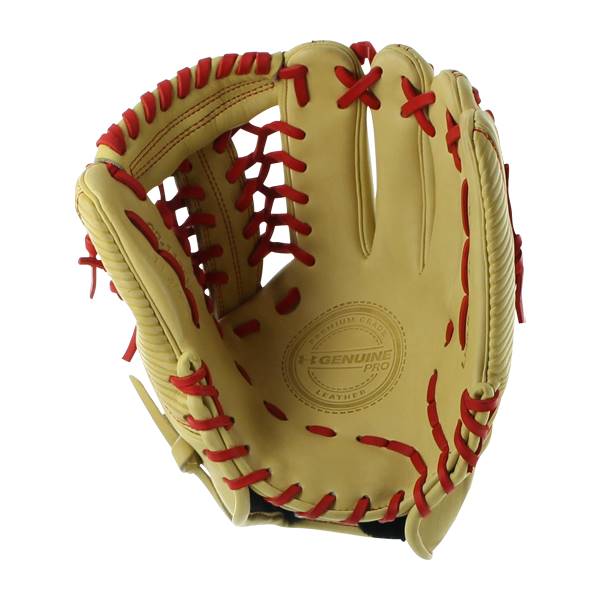 Under Armour Genuine Pro 11.75" Baseball Glove: UAFGGP-1175MT Cream | Red: Image #317498