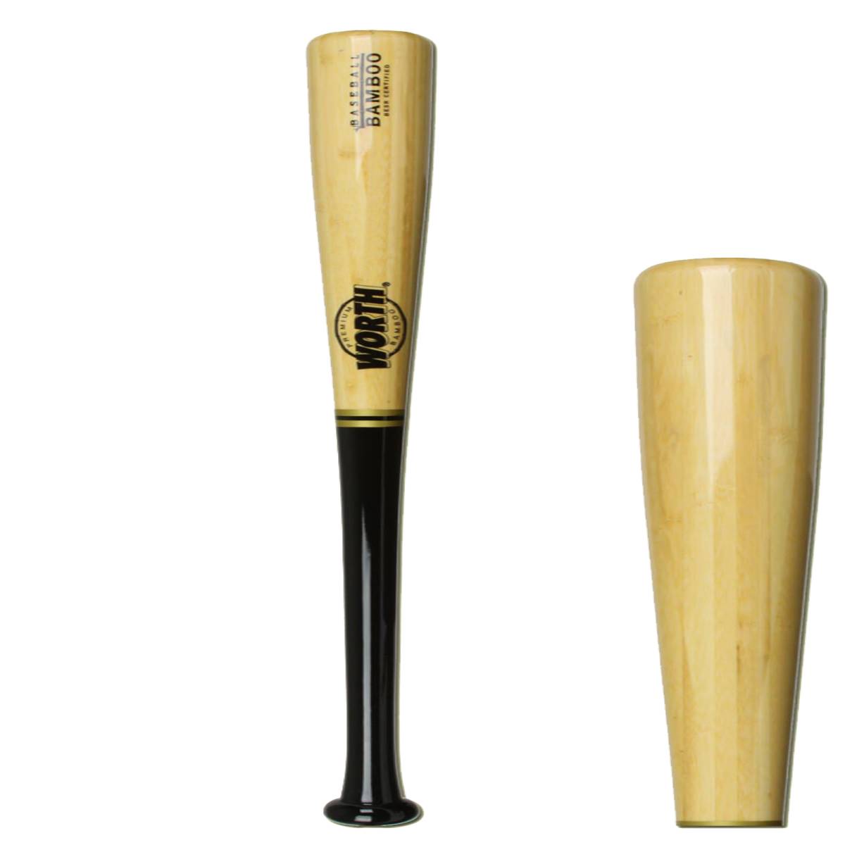 Worth Bamboo Wood Baseball Bat ABBAMB Natural/Black Adult