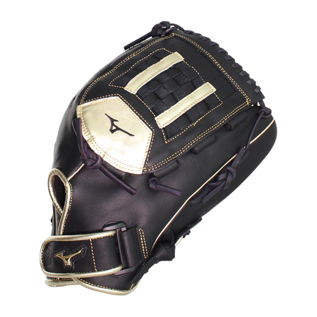 Mizuno MVP Prime SE 14'' Slow Pitch Softball Glove: GMVP1400PSES8  Black/Gold: Image #380314