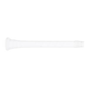 Side view of a white baseball bat with a white grip and a white end cap.