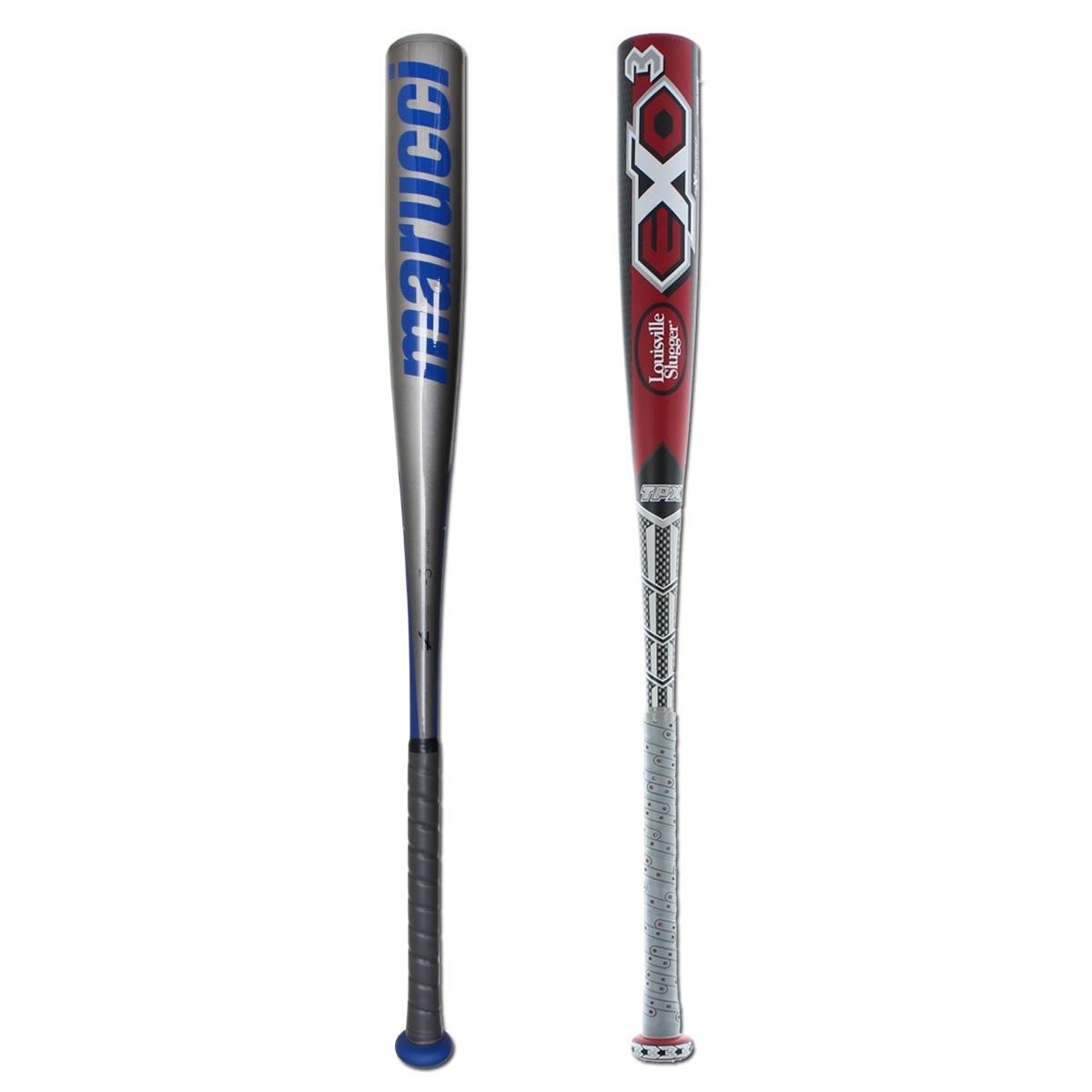 Bat Pack Marucci ONE Blue and Louisville Slugger EXOGRID 3 BBCOR Baseball Bats MCB1B and BB13EX