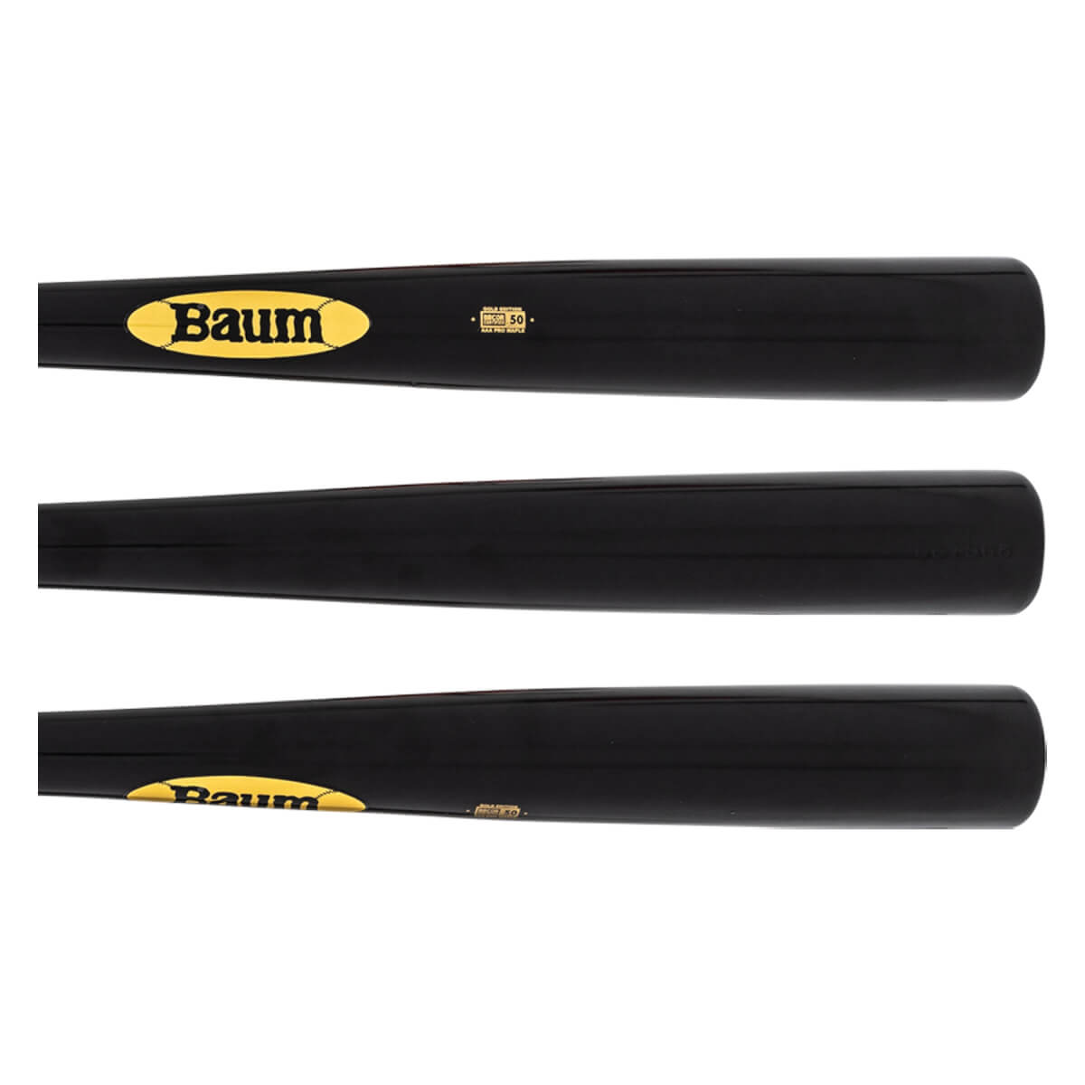 Baum Bat Gold Stock Pro Flared Maple Wood Baseball Bat: BBMFGSTKPRO-BK: Image #442474