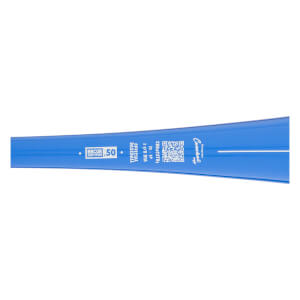 Side view of a blue baseball bat showing "BBCOR CERTIFIED .50", "OFFICIAL BASEBALL", "33 - 30", "2 5/8 DIA", "CB425TBS", and "Combat" logo.
