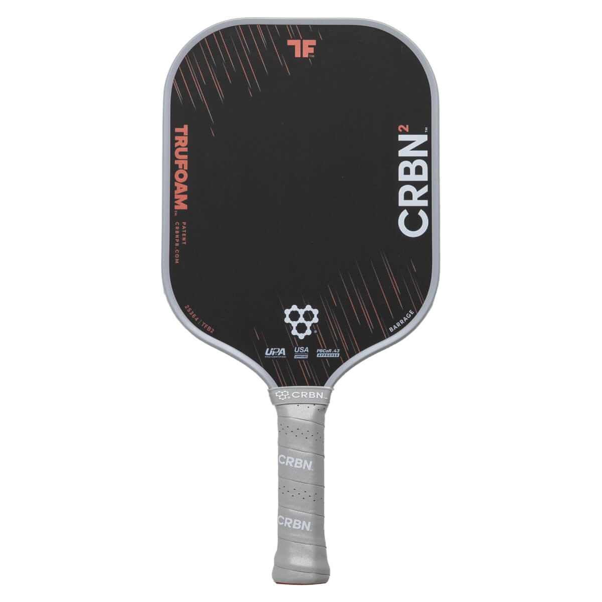 CRBN² TruFoam Barrage Carbon Fiber Pickleball Paddle | JustPaddles.com