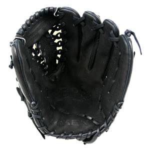 Interior view of a black baseball glove with MIKEN and EPS embossed on the palm.