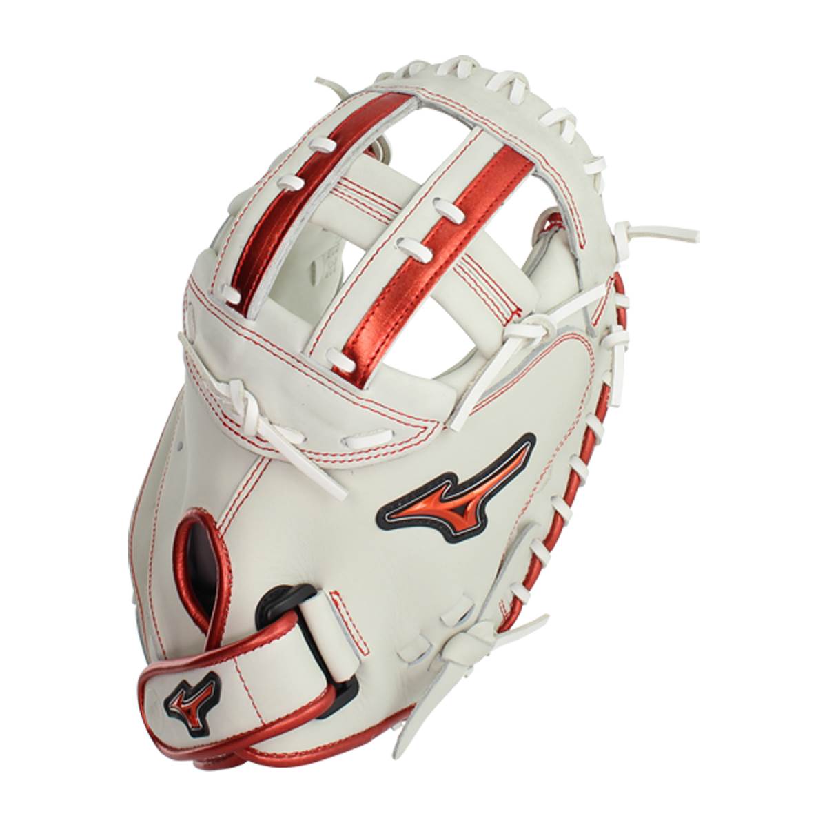 Mizuno MVP Prime SE 34'' Fastpitch Cather's Mitt: GXS50PSE8 White/Red: Image #380251