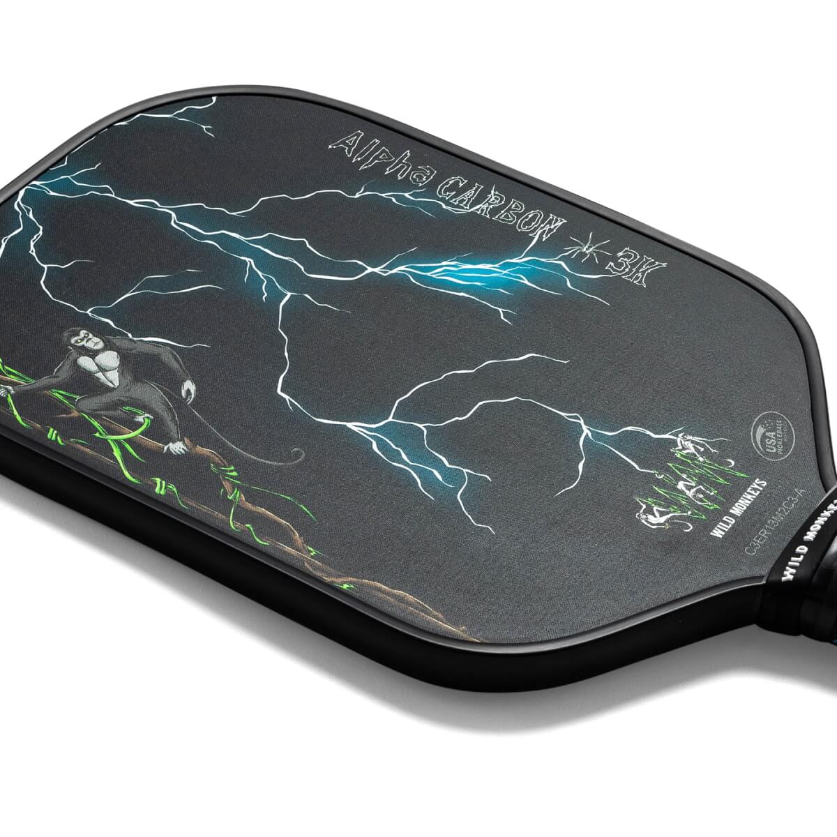 Wild Monkeys Alpha 3K Carbon Fiber Pickleball Paddle: Image #432125