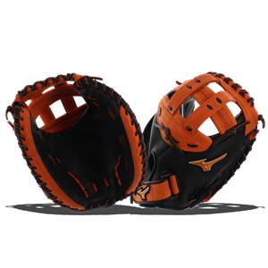 Mizuno MVP Prime SE Fastpitch Catchers Mitt: GXS50PSEF4- Black/Orange: Image #309563