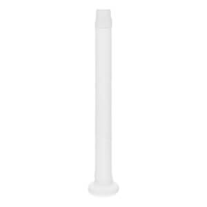 Full view of the white baseball bat handle with wrapped grip tape and a flared knob at the bottom.