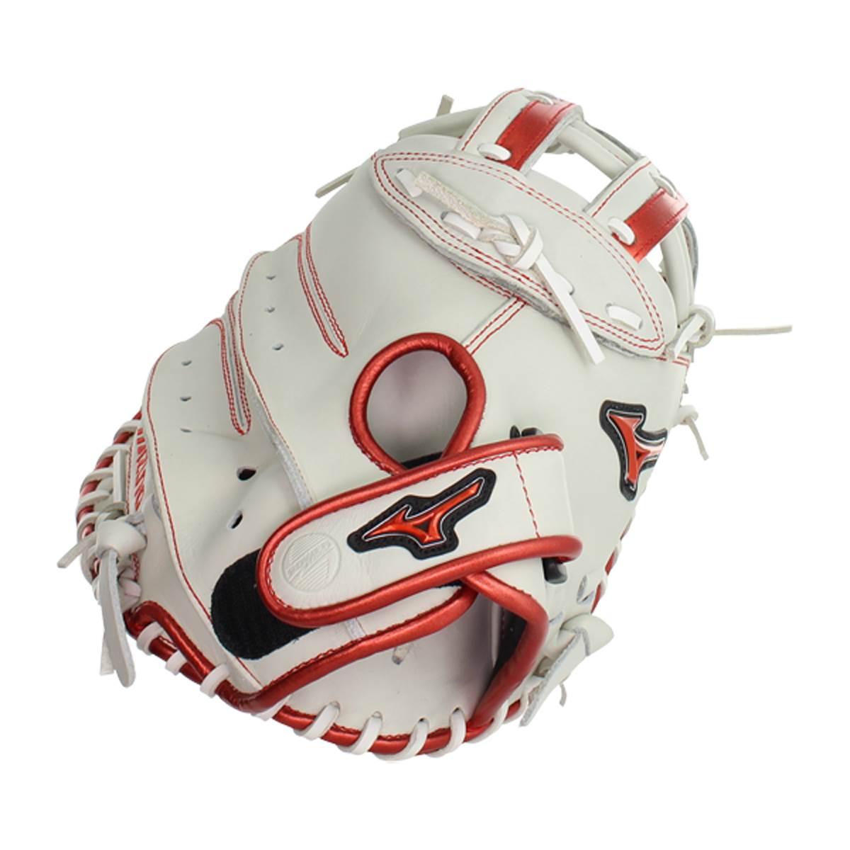 Mizuno MVP Prime SE 34'' Fastpitch Cather's Mitt: GXS50PSE8 White/Red: Image #380255