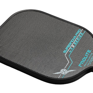 Corner view of a black pickleball paddle with a carbon fiber surface, PROLITE text, and SUPERNOVA PRO LX II SERIES text.