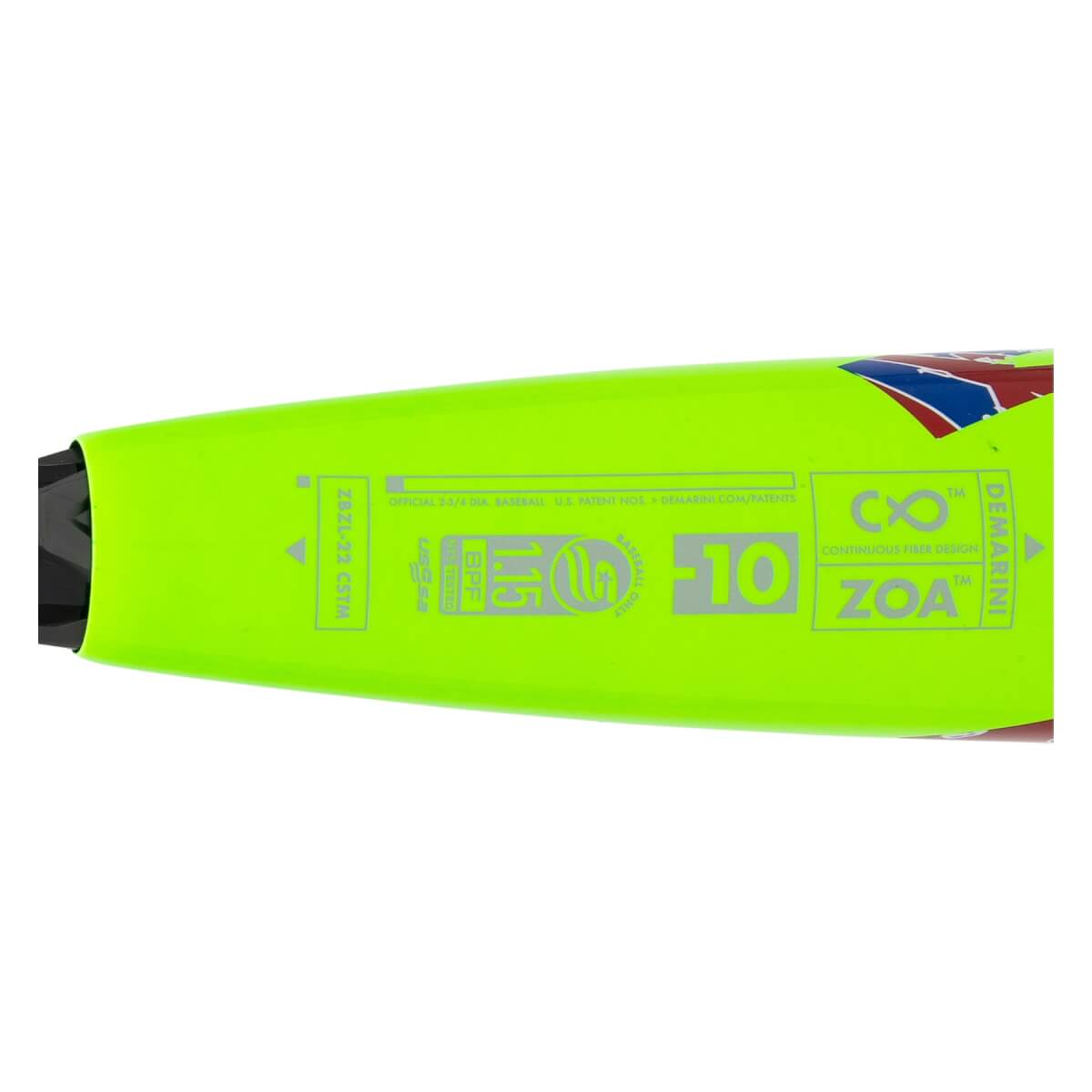 DeMarini Zoa Custom 10 23/4" USSSA Baseball Bat (WTDXCC10Z22ZGR