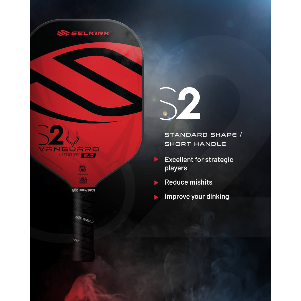 Selkirk VANGUARD 2.0 S2 Carbon Fiber Pickleball Paddle: Image #429459