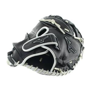 Mizuno MVP Prime SE 34" Fastpitch Softball Catcher's Mitt: GXS50PSE6 Black / Silver: Image #315496