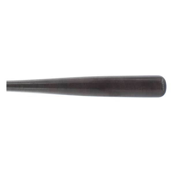 Side view of a dark wood baseball bat with a tapered barrel and rounded knob.