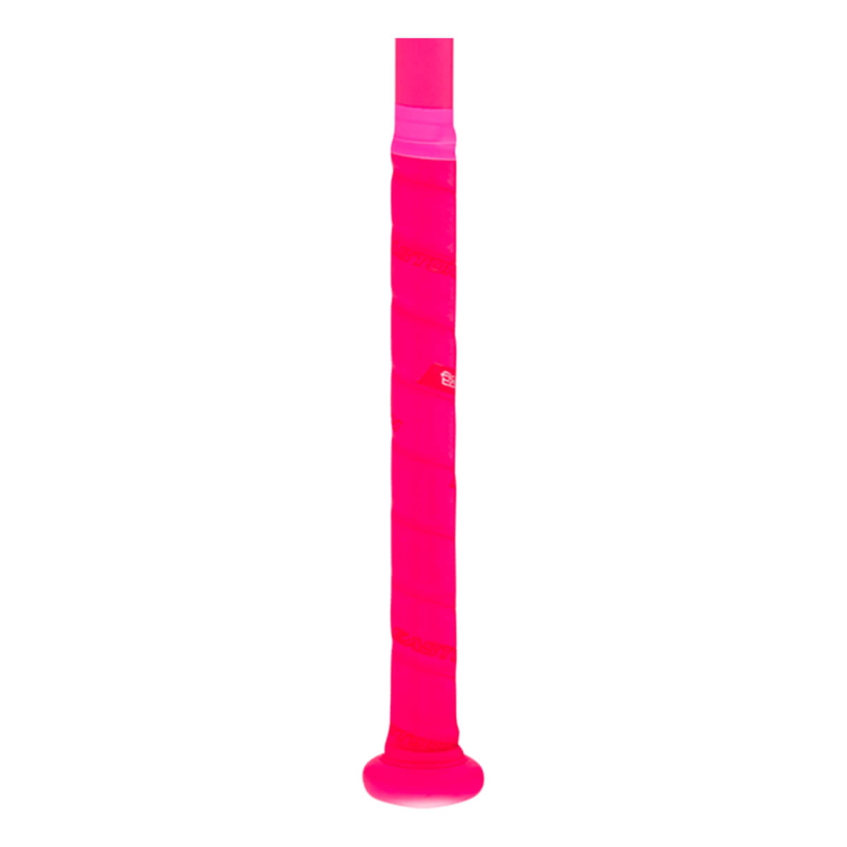 Close-up of a bright pink bat grip with "EASTON" text visible.
