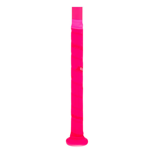 Close-up of a bright pink bat grip with "EASTON" text visible.