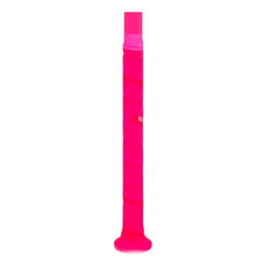 Close-up of a bright pink bat grip with "EASTON" text visible.