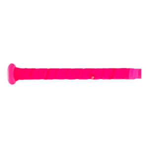 Side view of a bright pink baseball bat with a textured grip and the "EASTON" logo visible.