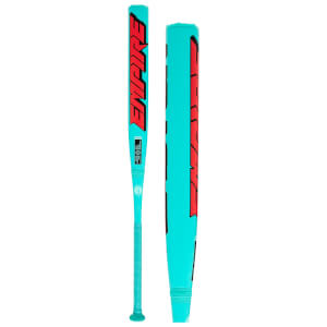 Side view of a teal baseball bat with red "EMPIRE" lettering and a textured grip.
