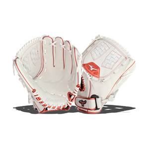 Mizuno MVP Prime SE 12" Fastpitch Softball Glove: GMVP1200PSEF8 White/Red: Image #389098